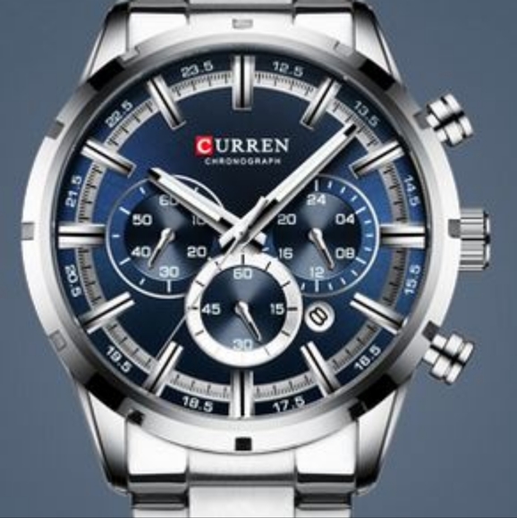 Silver Blue Watch - Picture 2 of 2